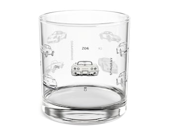 Iconic Corvette Whiskey Glass | 10 oz | Classic Car Lover’s Gift | Chevrolet Corvette History | Gift Idea | Birthday, Christmas, Anniversary