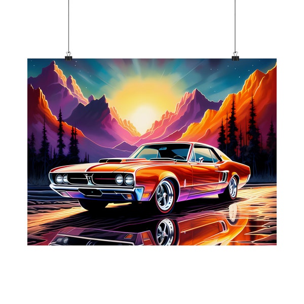 1967 Mercury Cougar GT Matte Horizontal Posters - Home Decoration - Wall Art - Classic Car - Poster - Timeless Classic Car