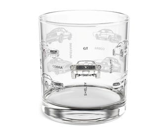 Iconic Mustangs Whiskey Glass | 10 oz | Classic Car Lover’s Gift