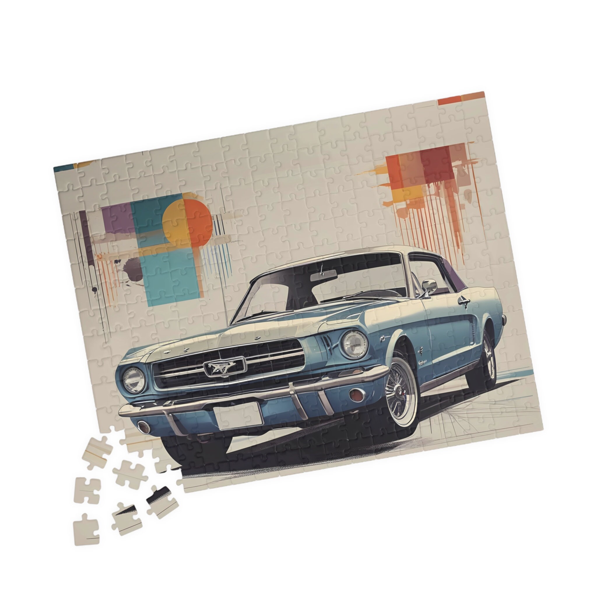 ブルー 1967 フォード マスタング - ジグソーパズル (252、520ピース