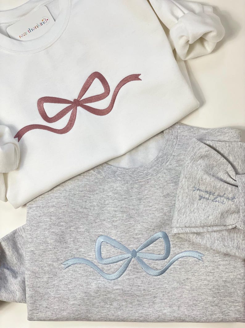 Embellished Bow Sleeve Sweatshirt