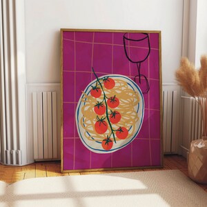 Pasta Poster Digital Download, Spaghetti Print, Pasta types wall art, Hand Drawn Kitchen Art, Aesthetic Foodie Drawing,  PRINTABLE WALL ART