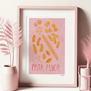 Pasta Liebe Wandkunst Moderne Bauernhaus Druck Handgemachte Wandkunst Küchenkunst Digitale herunterladbare Wand Kunst Trendy Decor Geschenk für Pasta Liebhaber Kunst
