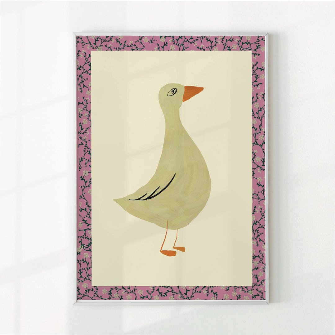 Silly Goose Wall Art, Girl Nursery Decor, Farm Animals Printable ...