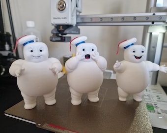 Mini puft stay puft set van 3 Ghostbusters met hoofden