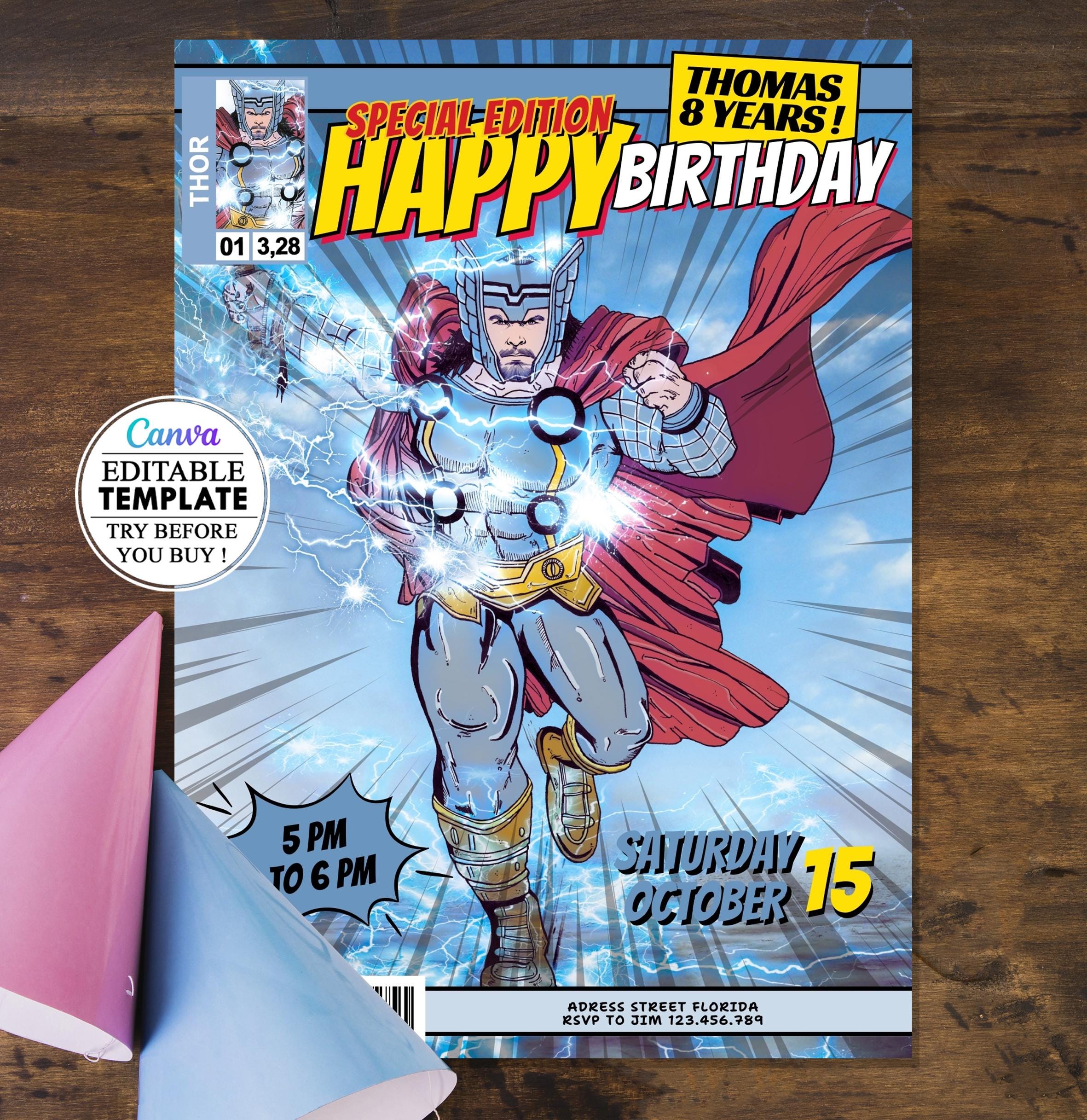 Thor birthday card - Etsy België, image size:2362x2433