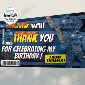 Carton anniversaire Marine, invitation carte fête anniversaire d'enfants modifiable canva Marine, téléchargement numérique, anniversaire