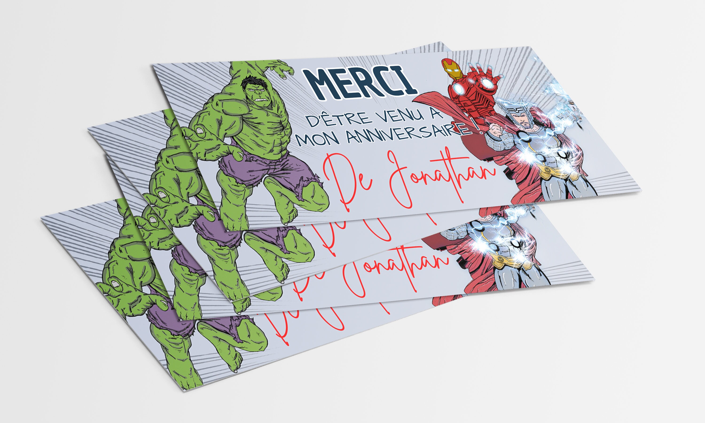 Avengers Birthday Thank You Card Template, Minimalist, Thank You ...