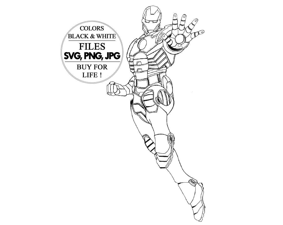 SVG File Kids Coloring Sheet Iron Man Instant Download, Printable Kids ...