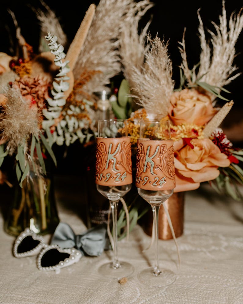 Leather champagne flute wrap (set of 2)