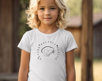 Team Balance Gr.62-176 für interne Stammkinder, Versandkostenfrei Kindershirt mit Pferdekörper, Minimalistisch, Pferdeliebhaber, Geschenk