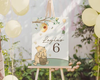 Winnie the Pooh Birthday Welcome Sign Foamboard PHYSICAL PRODUCT