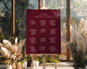 Custom Wedding Seating Chart Sign: PHYSICAL PRODUCT Foamboard