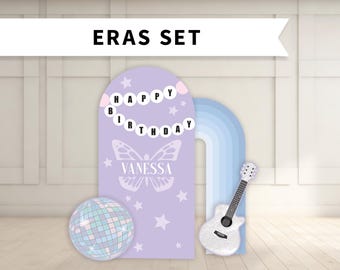 Eras Birthday Backdrop with Stands and Cutouts