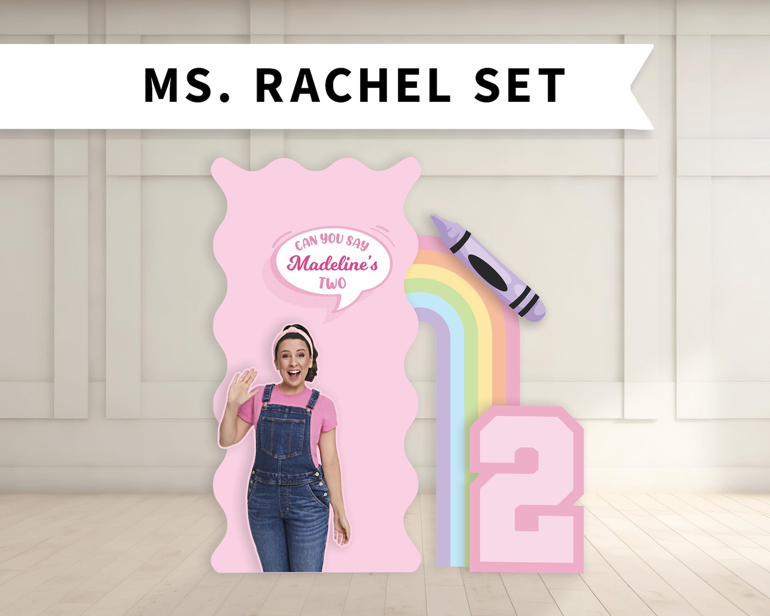 Miss Rachel Birthday Backdrop With Cutouts: Foam Board With Stands - Etsy