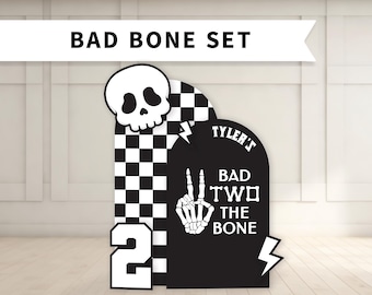 Bad Bone Birthday Backdrop with Cutouts