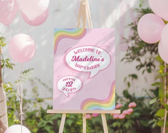 Miss Rachel Birthday Welcome Sign Foamboard PHYSICAL PRODUCT