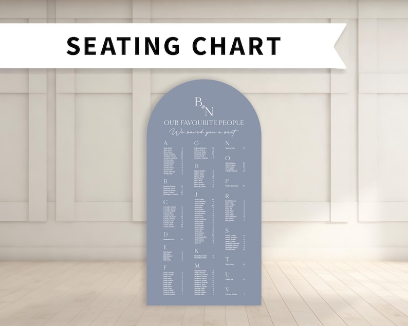 Custom Wedding Seating Chart Sign: Large Foam Board Arch - Etsy