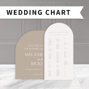 Plan de table de mariage personnalisé Grande arche de signalisation de mariage Plan de table en carton mousse PRODUIT PHYSIQUE