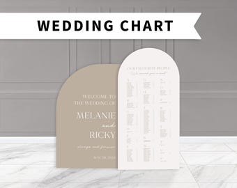 Custom Wedding Seating Chart Large Wedding Signage Arch Seating Chart Foamboard PHYSICAL PRODUCT