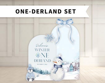 Winter Onederland Birthday Large Backdrop Foam Board With Stands PHYSICAL PRODUCT