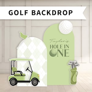 Golf hole in one Birthday Large Backdrop Golf party theme first birthday Backdrop Foam Board With Stands PHYSICAL PRODUCT