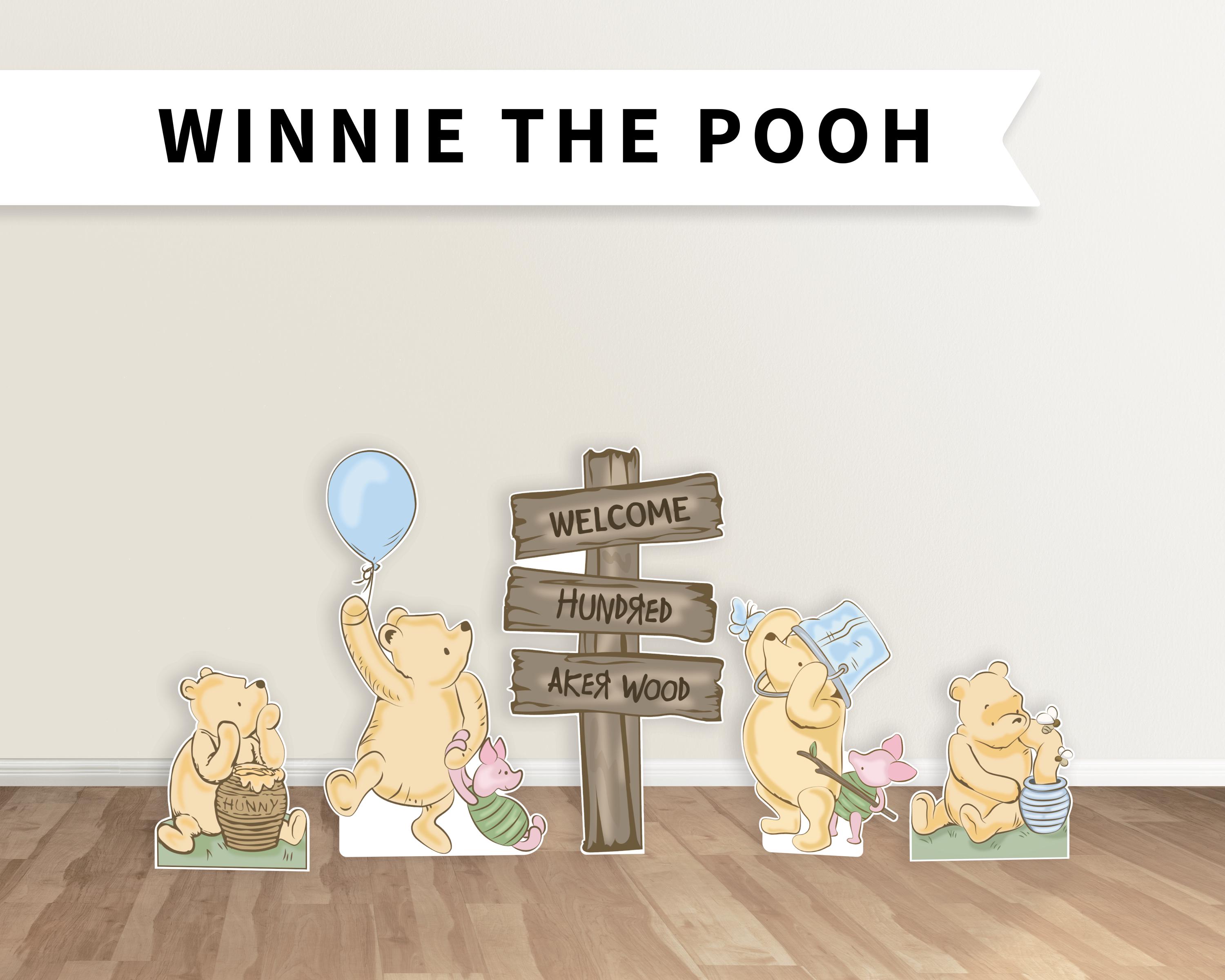 Winnie the Pooh Cutout Set Baby Shower Cutout Winnie the Pooh Birthday Cutout Set Foam Board full set With Stand PHYSICAL PRODUCT