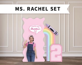 Miss Rachel Birthday Backdrop with Cutouts Foamboard Physical Product
