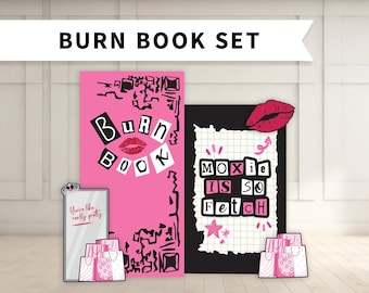 Burn Book Birthday Backdrop with Cutouts: Foam Board with Stands