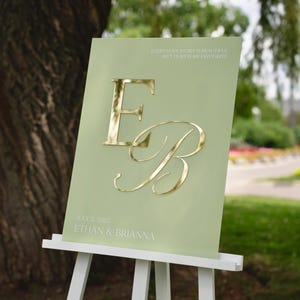 Custom Acrylic Wedding Welcome Sign with Initials
