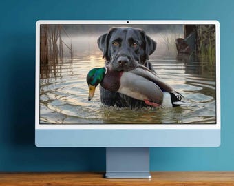 黒のラブラドールレトリバーの絵画 デジタルウォールアート 犬好きの方