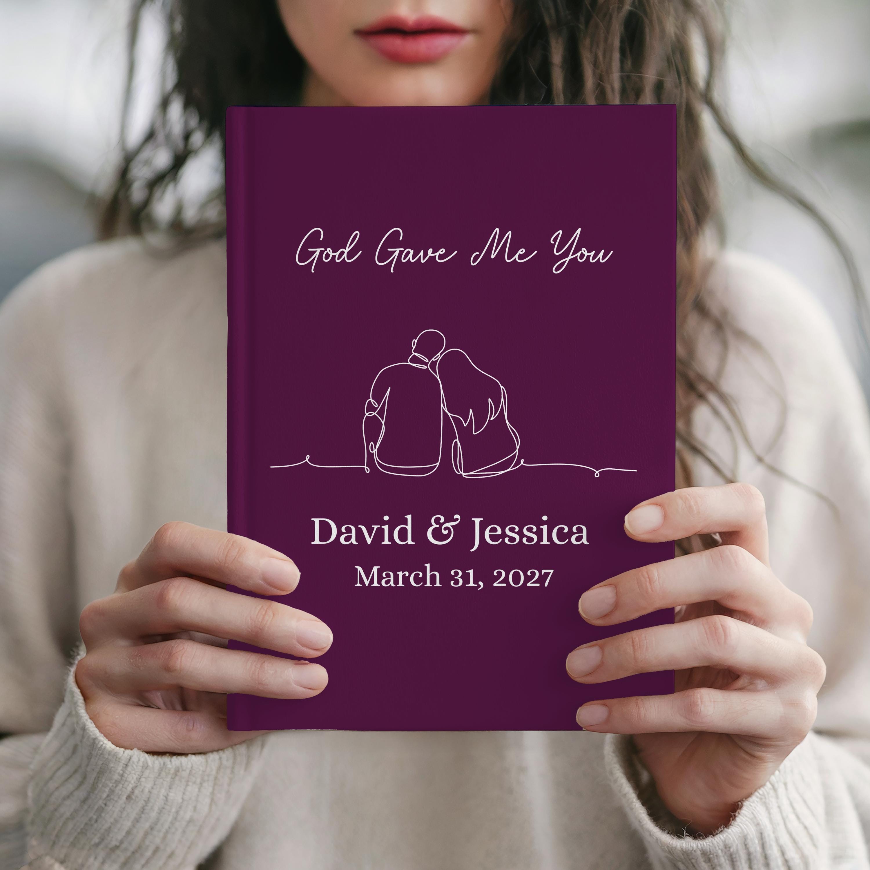 Christian Couple Journal Custom Hardcover Notebook Personalized Wedding Keepsake Anniversary Gift Engagement Gift