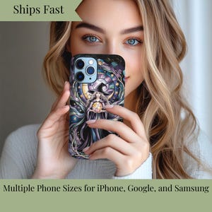Funda para teléfono con vitrales de brujas, regalo mágico para brujas, accesorio de Halloween, funda de fantasía para teléfono, diseño celestial