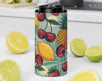 Tropische Früchte Dosenkühler, Sommergetränkehülle, Grillpartybevorzugung, Strandzubehör, Geburtstagsgeschenk, Picknick unverzichtbares Partygeschenk