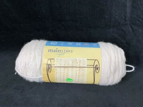 Mainstays Medium Acrylic White Yarn, 798 yd