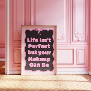 Makeup Artist Pink Trendy Poster – Digital Download – | Makeup Artist Poster | Salon Suite Wall Art | Makeup Artist Beauty Room Decor