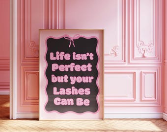 Lash Room Decor Pink Trendy Poster – Digital Download – | Lash Tech Poster | Salon Suite Wall Art | Lash Artist Print | Beauty Room Decor
