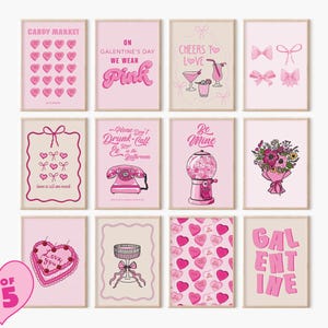 Pink Galentines Day Decor Set von 25 Printables – Digitaler Download – | Galentine Party Dekor | Niedliche rosa Besties Drucke | Valentinstag Wandkunst
