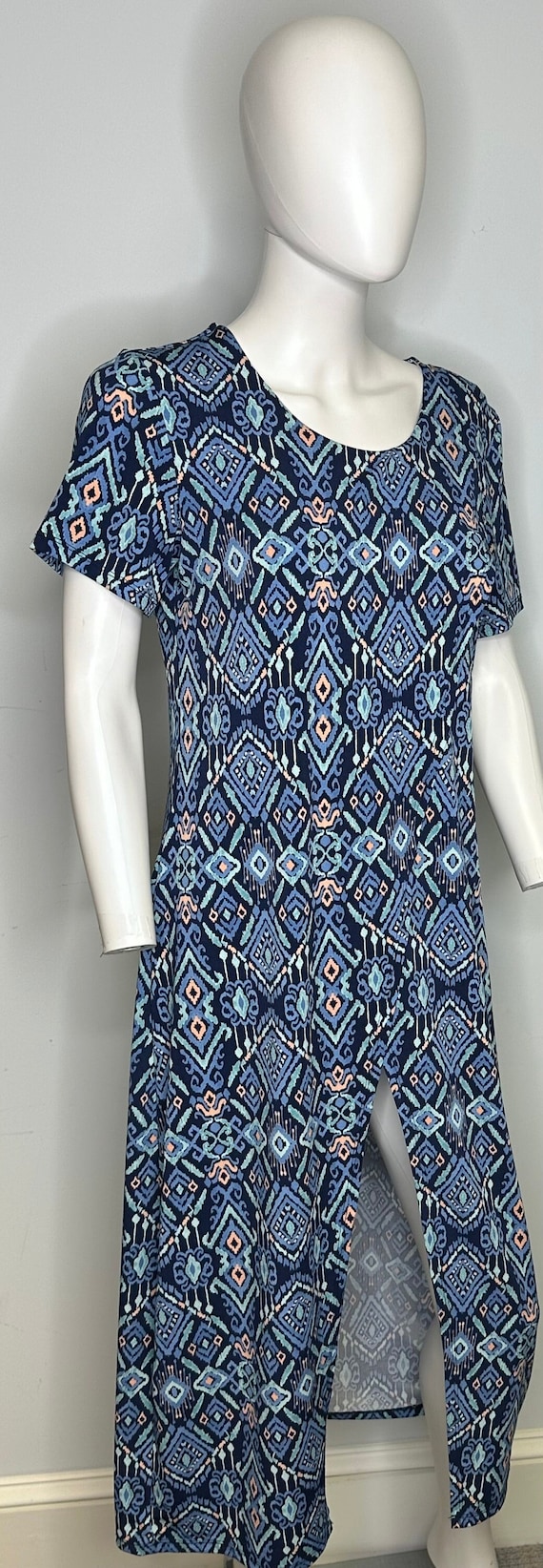 Blue Abstract Shift Dress