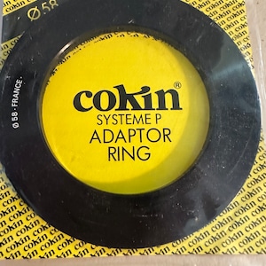 Vintage Cokin 58 mm Lens Thread to P Series Filter Holder Adaptor Ring