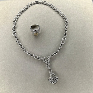 John Hardy Sterling Necklace and Statement Ring Set