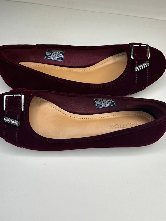 Burgundy Velvet Flats