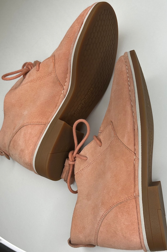 Peach Suede Booties - image 1