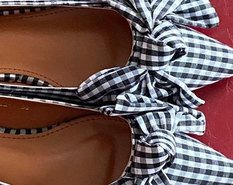 Aier Fashion Gingham Bow Flats