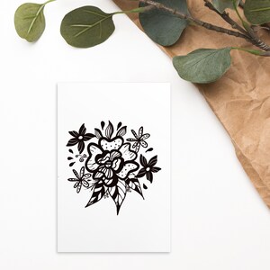 Standard postcard &quot;FLOWER&quot; with flower motif I blossom art print I flower card I gift flower lover