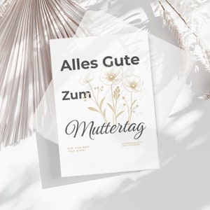 Greeting card for Mother's Day I Flower card for Mom I Minimalist card