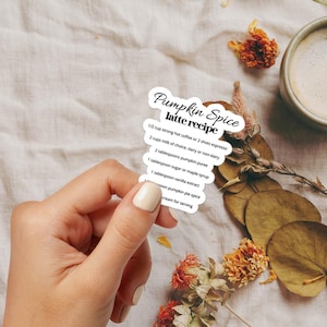 Gepersonaliseerde Pumpkin Latte Receptsticker, Aanpasbaar label voor uw favoriete recept, Maak uw eigen receptsticker