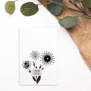 Cartão Postal com Flores e Afirmação Positiva I Cartão Postal Padrão Positivo