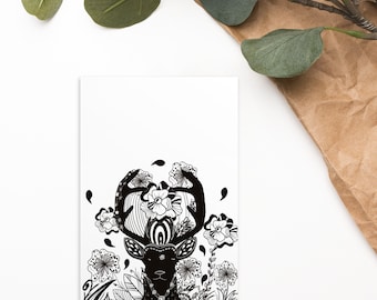 Standard postcard "DEER" with animal motif I Deer art print I Animal card I Birthday card