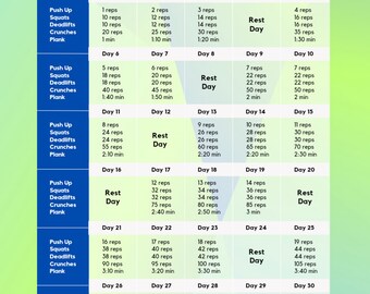 30-day Workout Challenge - Etsy